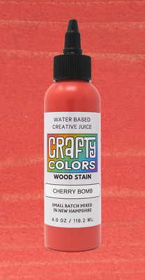 Bright Red Wood Stain - Crafty Colors Vibrant Water Based Wood Stains