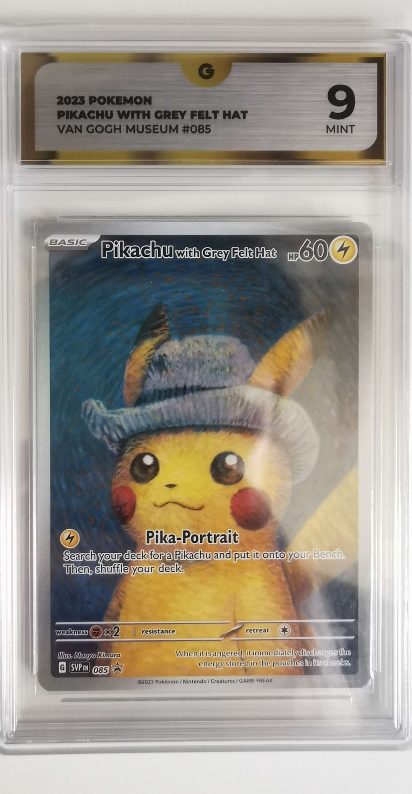 Pikachu with Grey Felt Hat Pokemon x Van Gogh Scarlet and
