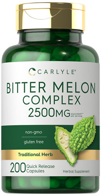 Bitter Melon Capsules | 2500mg | 200 Count | Non-GMO & Gluten Free | by Carlyle
