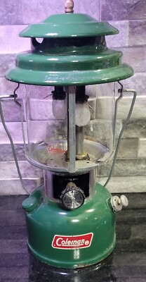 1979 Vintage Coleman 220J Double Mantel Lamp Lantern Green 