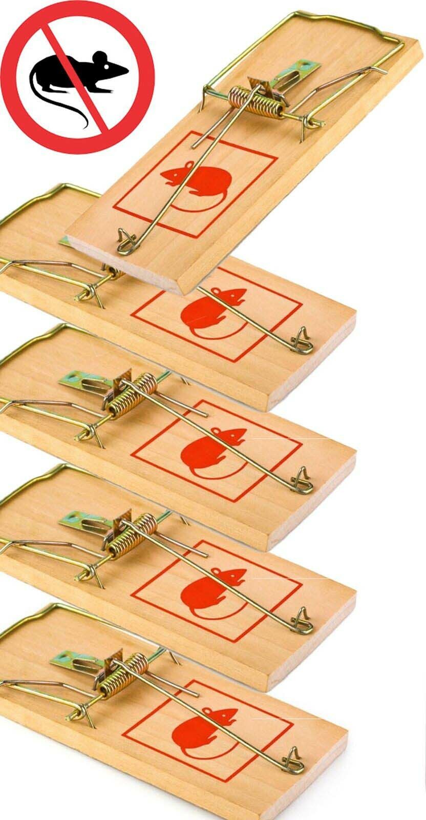 Wooden Mouse Mice Trap Reusable Rodent Traps 2/4/8/12 eBay