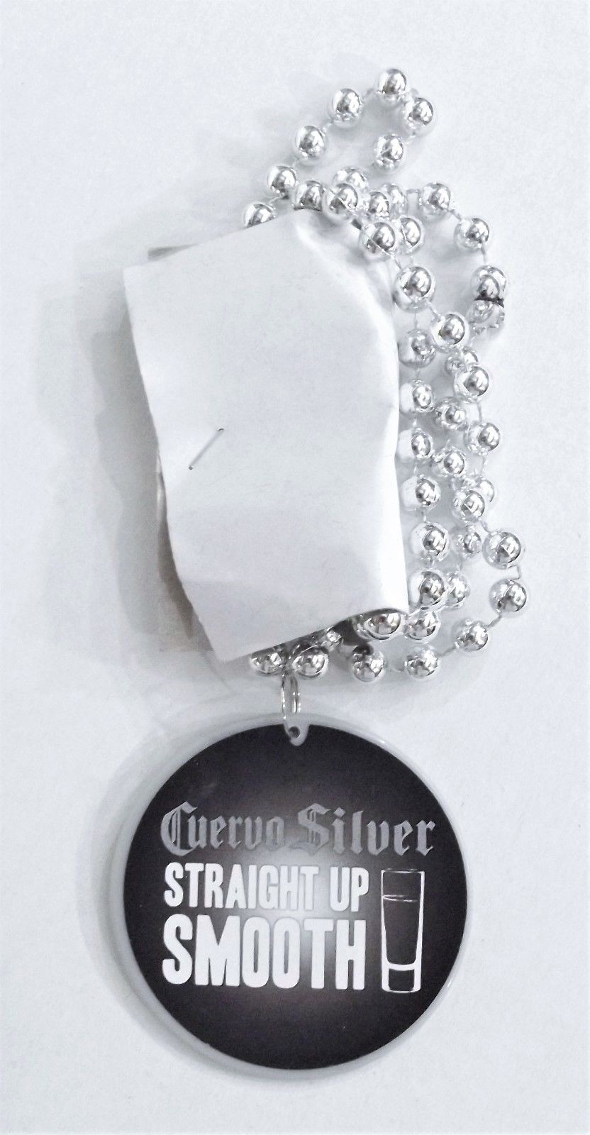 Mardi Gras Beads Silver Jose Cuervo Party Necklaces w/ Medallion New Lot of 12