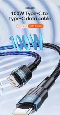 Type-C to Type-C Cable Male Type-C Cable Cord Fast Charger Charging 100w - 1m