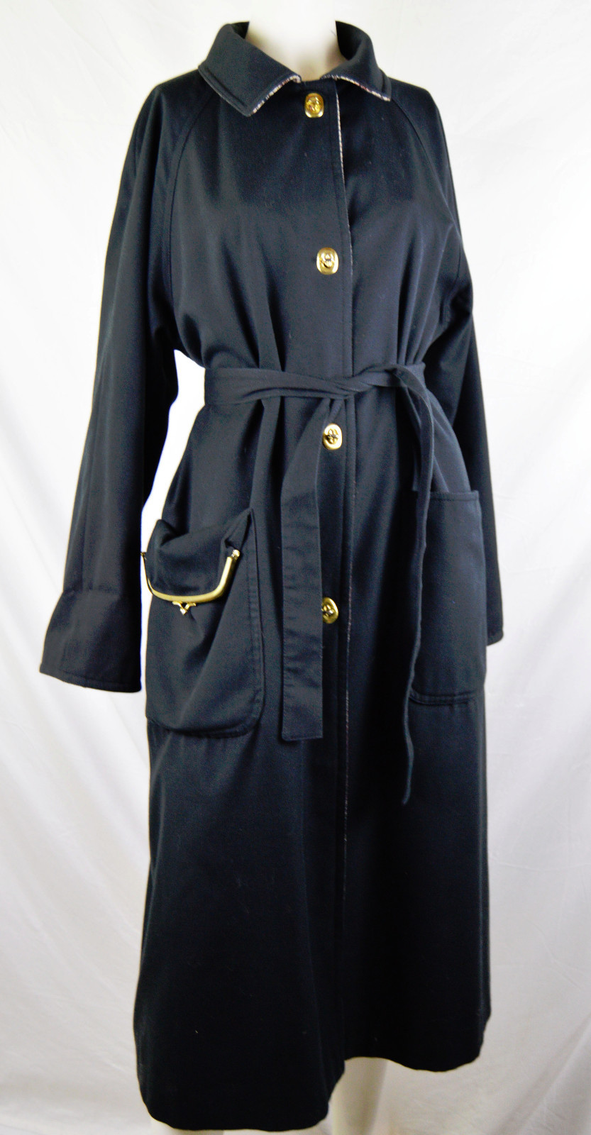 ICONIC Bonnie Cashin Turnlock Kisslock Pocket Trench Raincoat Coat Vintage