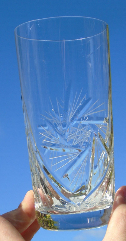 Verre Ã  Orangeade En Cristal De BohÃ¨Me Haut. 14,5 Cm - Diam Buvant. 7 Cm