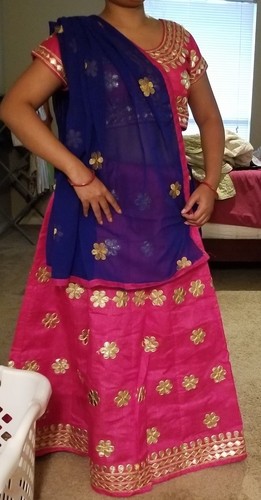 Traditional chaniya choli heavy lehenga with all over gotta patti work