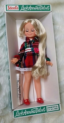MIB Vtg 70s Ideal RARE ILLFELDER Window Box LA VELVET Doll w Clothes Crissy Fam!