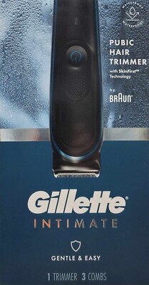 Gillette Intimate Gentle & Easy Waterproof Pubic Hair Trimmer 1 Trimmer 3 Combs