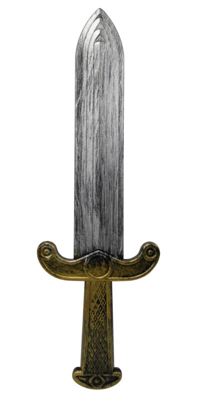 Plastic Roman Pirate Short Sword Prop Gold Medieval Dagger Costume Accessory