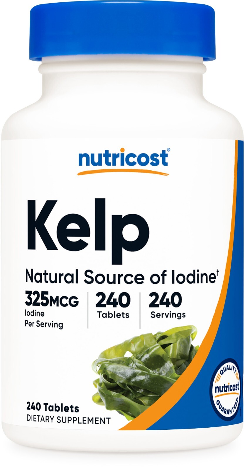 Nutricost Kelp Tablets, 325 мкг йода, 240 таблеток - без ГМО, без глютена