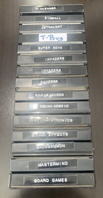 TRS-80 Vintage Computer Software Cassette Games Lot of 14 w/ Cleaner Cassette