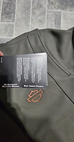 Pre-owned Harley-davidson Harley Davidson Men's Paradigm Triple Vent System 2.0 Leather Jacket 2024 Size M In Black/olive
