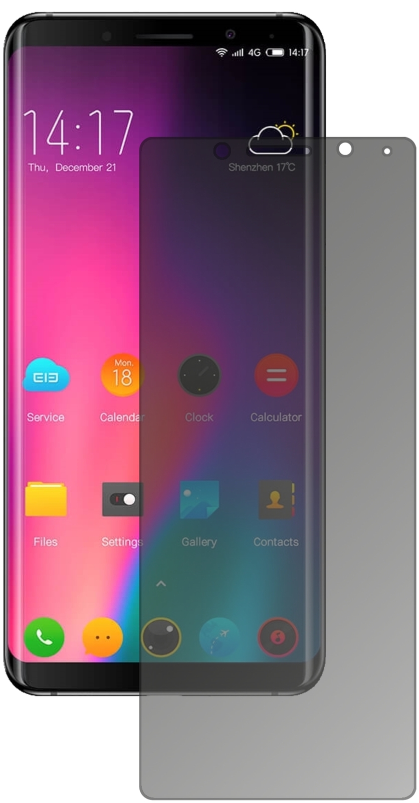 Schutzfolie für Elephone U Pro mit Sichtschutz Blickschutz Folie