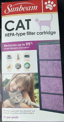 Sunbeam Pets Cat HEPA Type Filter Cartridge SAPF30PETC 1 pack A Filter Air Clean