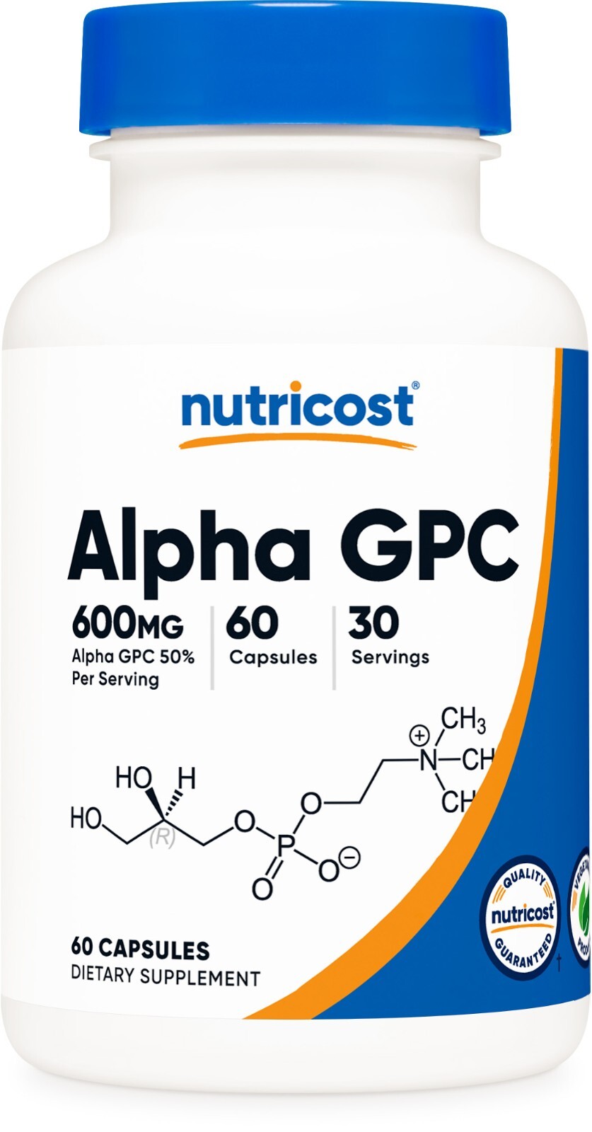 Nutricost Alpha GPC 300 мг, 60 вегетарианских капсул - без ГМО и глютена