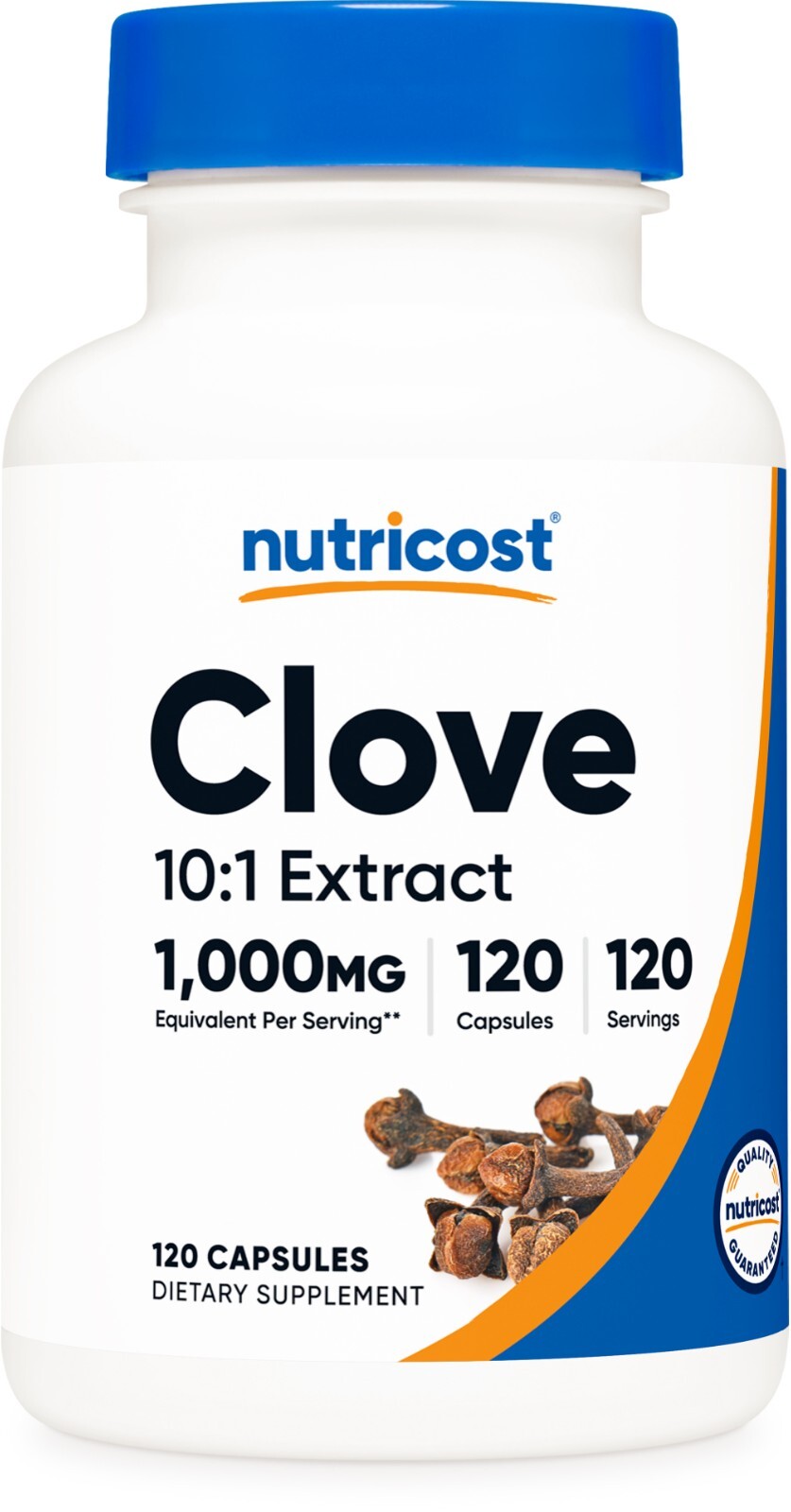 Экстракт гвоздики Nutricost 10:1, 100 мг, 120 капсул (Веганский, без ГМО, без глютена)