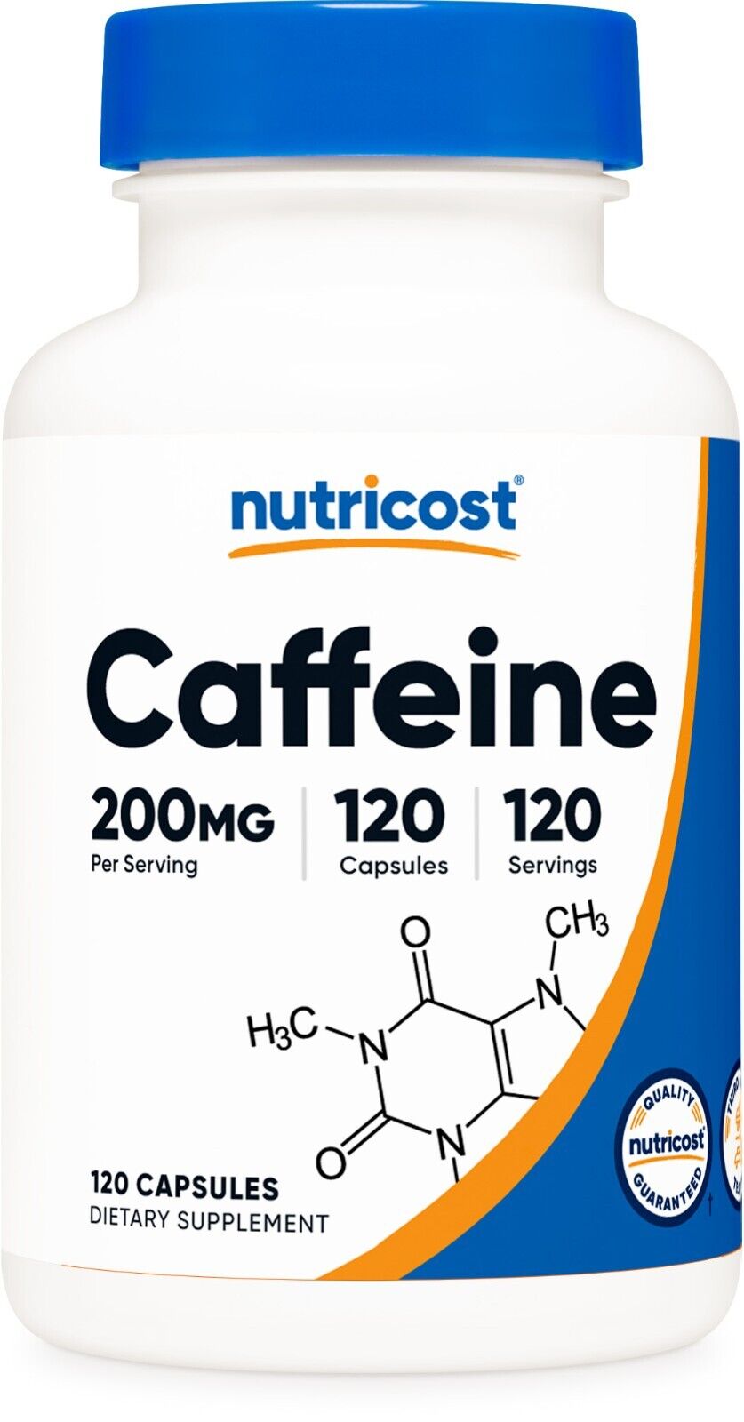 Таблетки Nutricost Caffeine 200 мг, 120 капсул, 120 порций