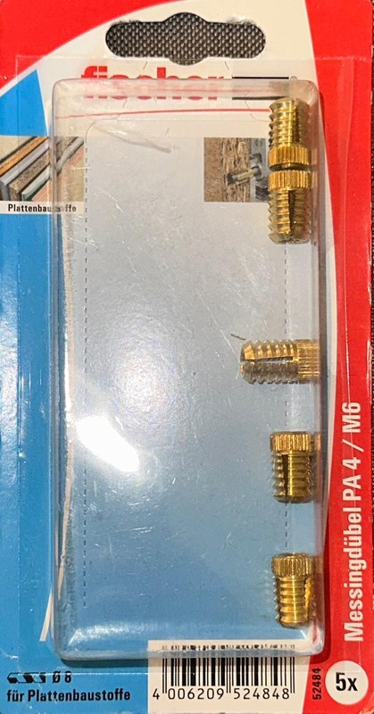 Fischer MessingdÃ¼Bel Eisen DÃ¼Bel Pa4 M6 M8 M10 M12 FÃ¼R Plattenbaustoffe Ms 8x28