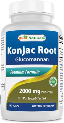 Best Naturals Konjac Glucomannan root 2000mg/serving  180 Veggie Caps