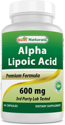 Best Naturals alpha lipoic acid 600 mg 60 capsules - ALA Powerful Antioxidant