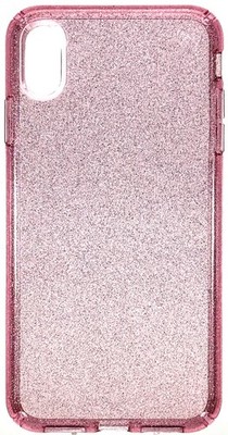 Speck Presidio Clear + Glitter Case for Apple iPhone XS X Pink