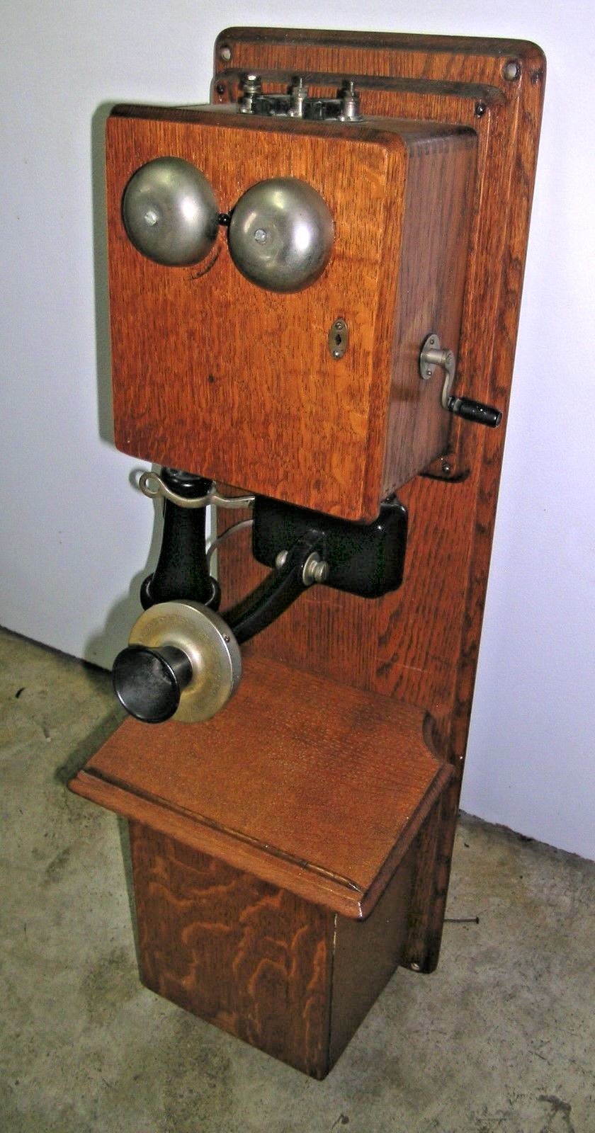 *Vtg~RARE~Antique1900's Cracraft Leich Electric Co.Hand Cranked Wall Phone