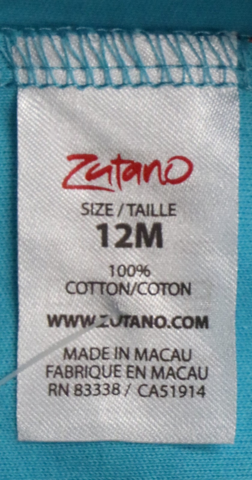 ZUTANO SIZE 12 MONTHS ELASTIC WAIST PULL ON PANTS TURQUOISE JERSEY KNIT STRETCH
