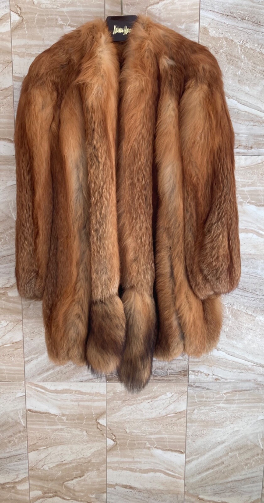 vintage neiman marcus red fox jacket with tails