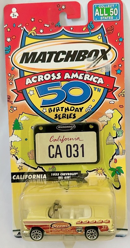 2001 Matchbox 50th Birthday California 55 Chevy Bel Air Die