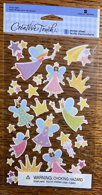 CREATIVE TOUCH ~ Fairies ~ Fairy Princess Crown Wand Stars Scrapbook Stickers