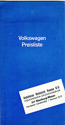 VW Volkswagen full model range German prices/options brochure 1.4.64 Nienburg