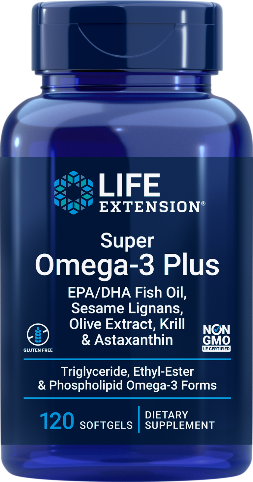 Life Extension Super Omega-3 EPA/DHA Экстракт криля/астаксантина/оливки 120 желатиновых капсул