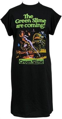 The Green Slime Womens Horror High Neck T-Shirt Dress B-Movie Halloween Gore