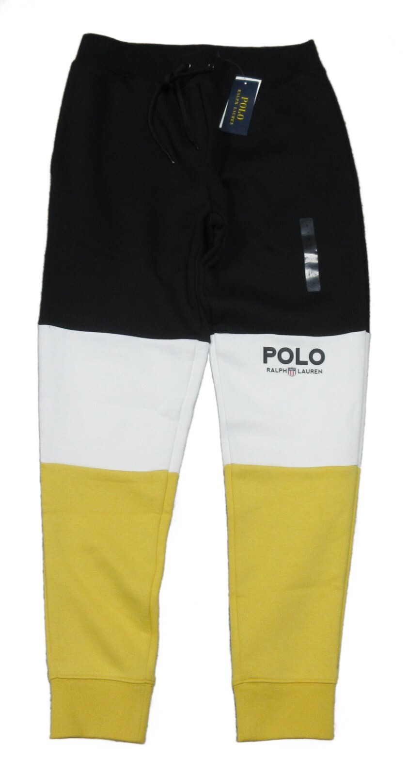 Polo Ralph Lauren Men's Black/Yellow Colorblock Logo Double