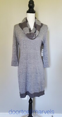 Bobbie Brooks Knit Dress with Scarf sz XL Gray Light NWT 