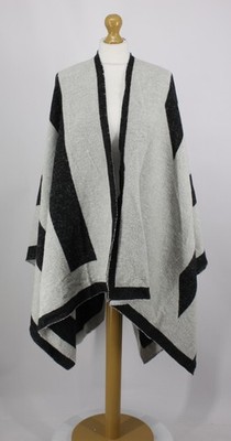 HOLDEN WOMENS ICON WRAP LUXURY PONCHO UK ONE SIZE ZEBRA CAMO/BLACK RRP £373 IB