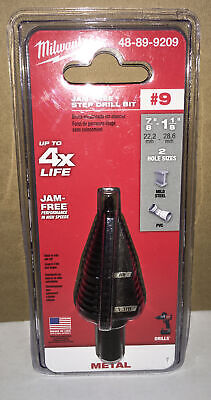 Milwaukee 48-89-9209 #9 Jam-Free Step Drill Bit. New, Sealed Packaging.