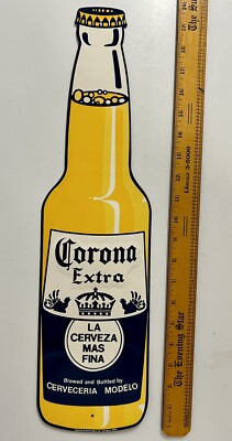 1980's Corona Extra Metal 20'' Beer Bottle Sign