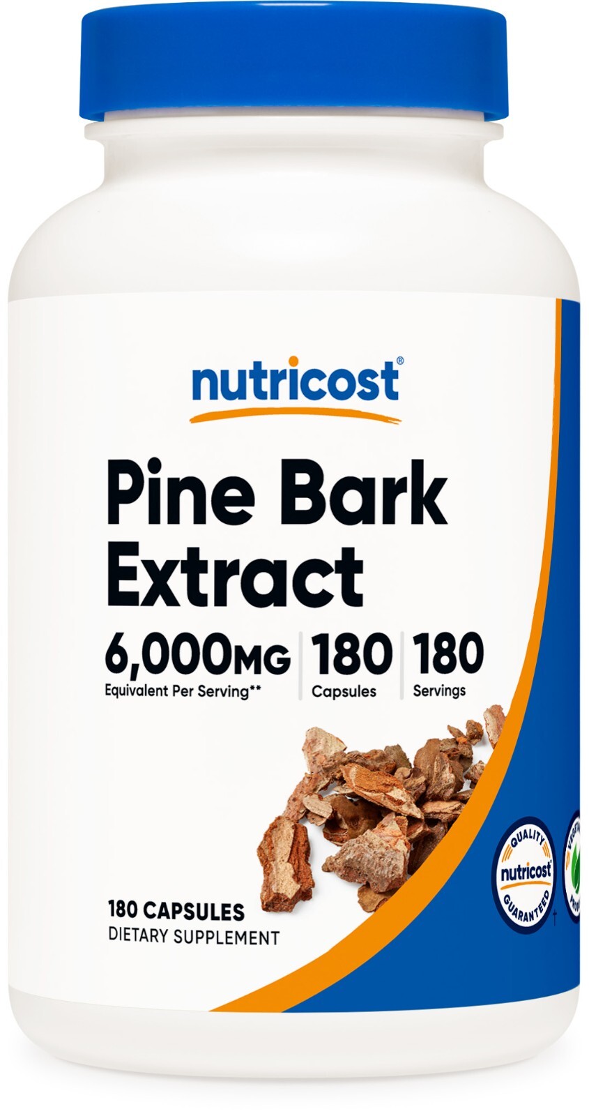 Экстракт сосновой коры Nutricost 6000 мг, 180 капсул - без ГМО, без глютена
