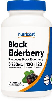 Nutricost Elderberry Vegetarian Capsules 575mg (120 Capsules) - Gluten Free