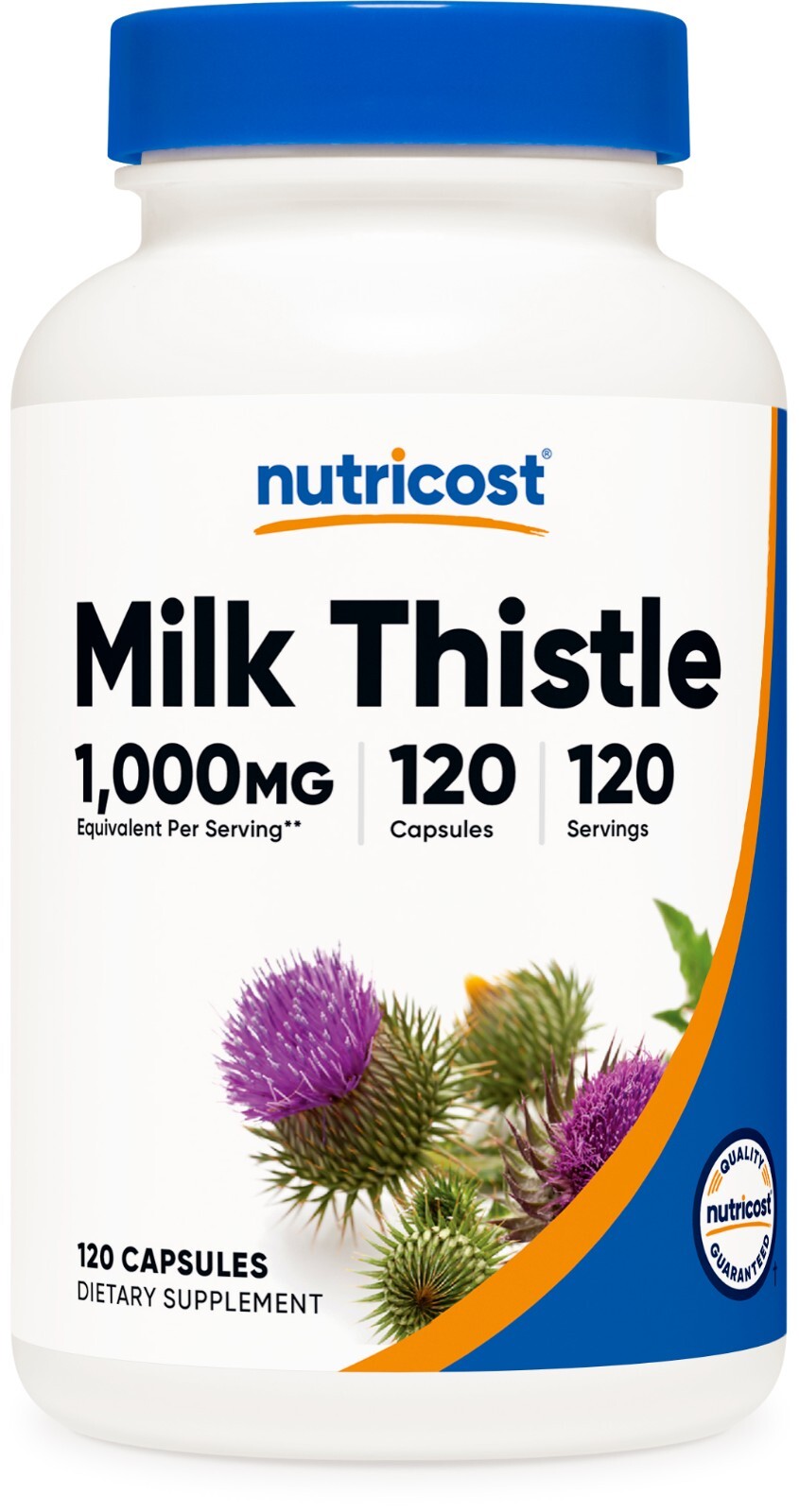 Расторопша молочная Nutricost в эквиваленте 1000 мг, 120 капсул - 250 мг экстракта в соотношении 4:1