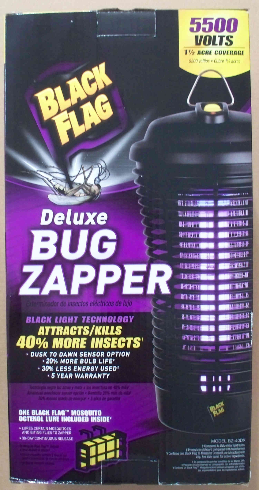 Black Flag 5500 Volt Deluxe 40 Watt Bug Flying Insect Zapper