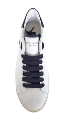 Pre-owned Dolce & Gabbana Men's Shoes Portofino Cs2203 Am779 89697 Black And White In White + Black