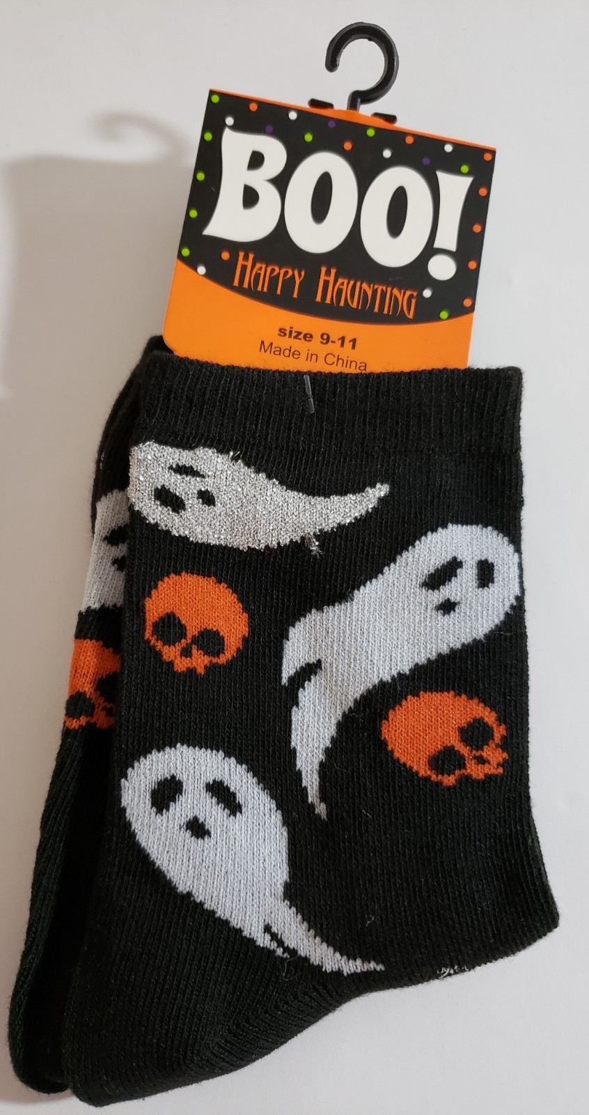 Halloween Socks Ladies Size 6-8 and 9-11 (Ghost - Skull Print)