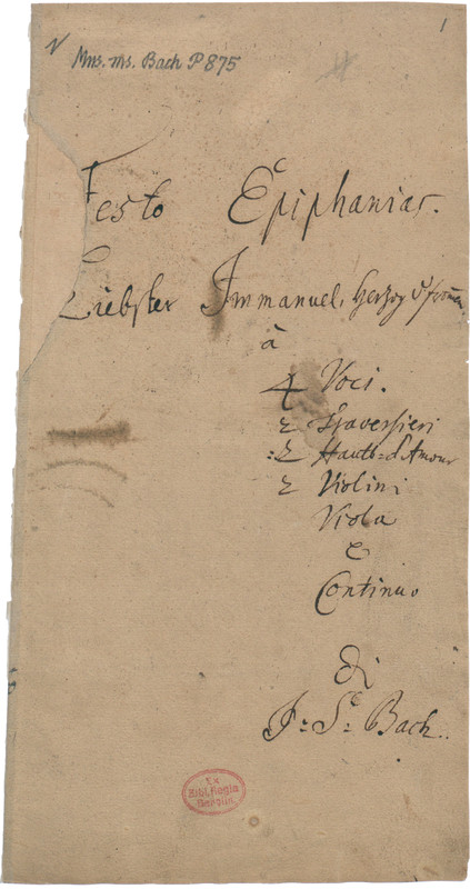 Bach, Cantate Bwv 123  Partition Manuscrite En FacsimilÃ©