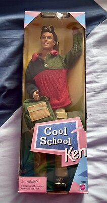 ''Cool School'' Ken Barbie 1999 Student Male Boy Doll Backpack Vintage