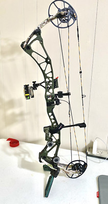 Bowtech Revolt X RH 70lbs OD Subalpine loaded with accessories