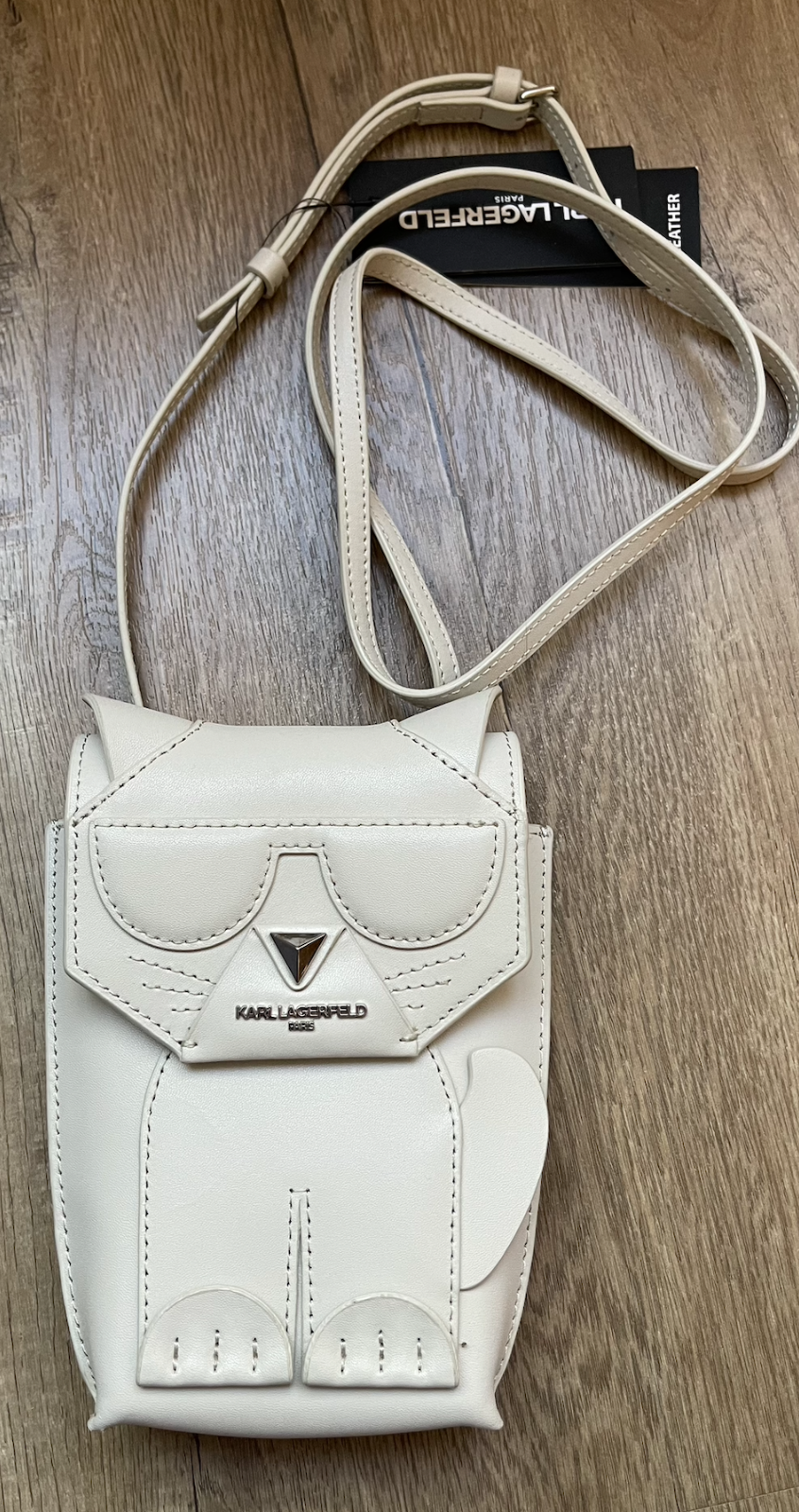 Karl LAGERFELDのサコッシュ NEW Karl Lagerfeld Paris Moonbeam White Beige Ikons