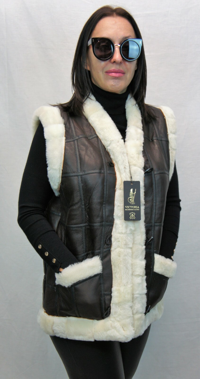 UNISEX 100% REAL SHEEPSKIN SHEARLING LEATHER Fur Vest 10 Colors Men Women S-6XL