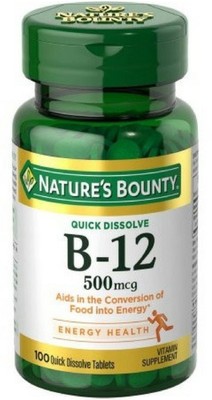 Nature's Bounty Vitamin B-12 500 mcg, 100 ea (Pack of...
